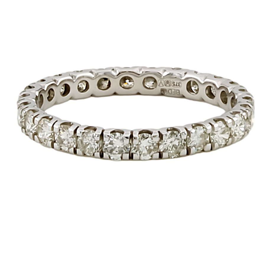 9ct white gold Diamond 0.75cts full eternity Ring size L